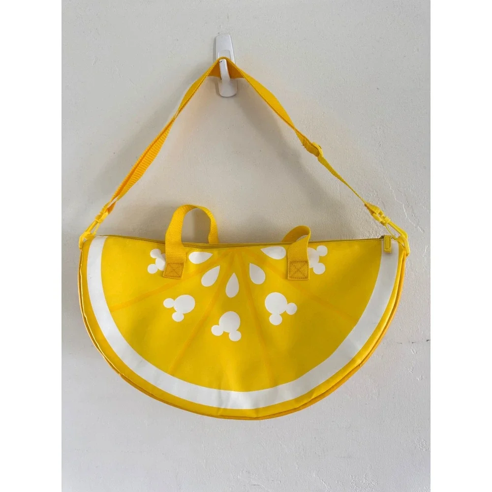 Disney Mickey Mouse Lemon Wedge Insulated Cooler Bag Yellow Citrus Picnic Tote‎